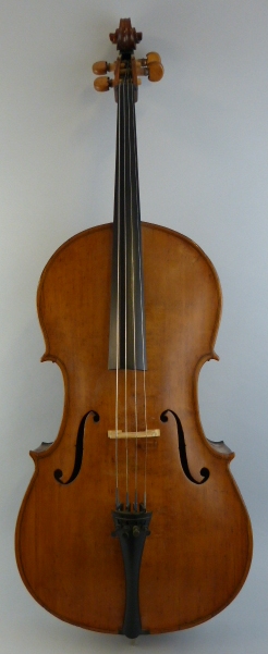 An amateur made cello, circa 1930`s, the two piece narrow curl maple back and five grain spruce