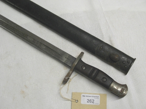 A US Remington 1913 pattern bayonet, dated 1917, 43cm single fullered steel blade, in Home Guard