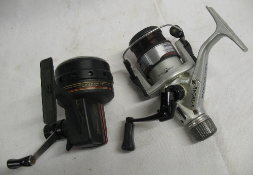 Fishing, two Daiwa reels comprising a Harrier 12cm graphite in zip bag with instruction leaflet