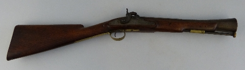 A 19th Century Irish percussion blunderbuss, by Trulock and Son Dublin with 35cm damascus part