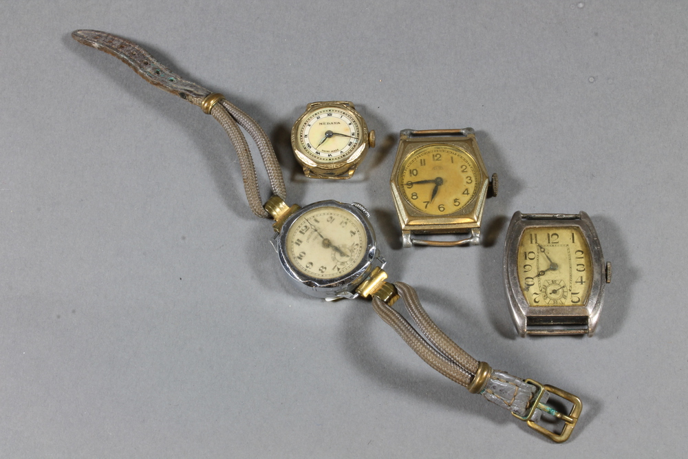 A lady`s wristwatch by Ledana contained in a gilt metal case and  3 other wristwatches