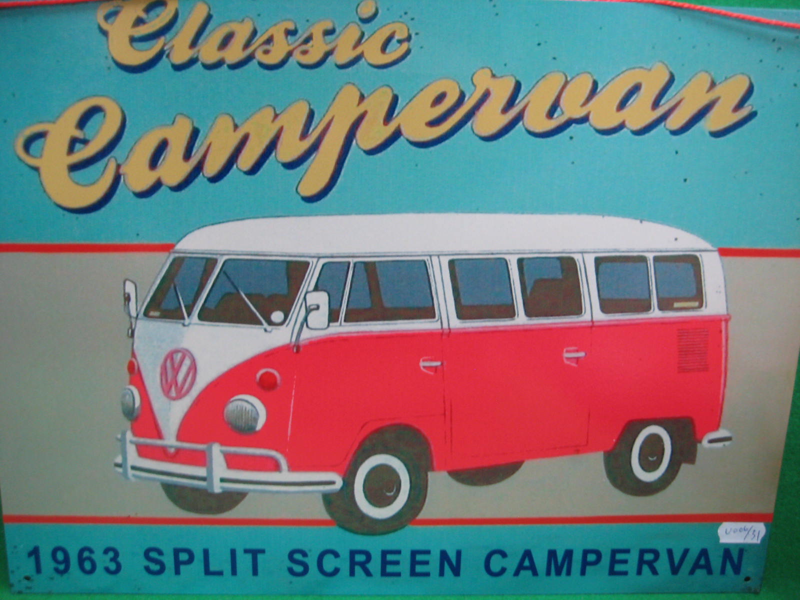 A tin advertising sign Classic Campervan