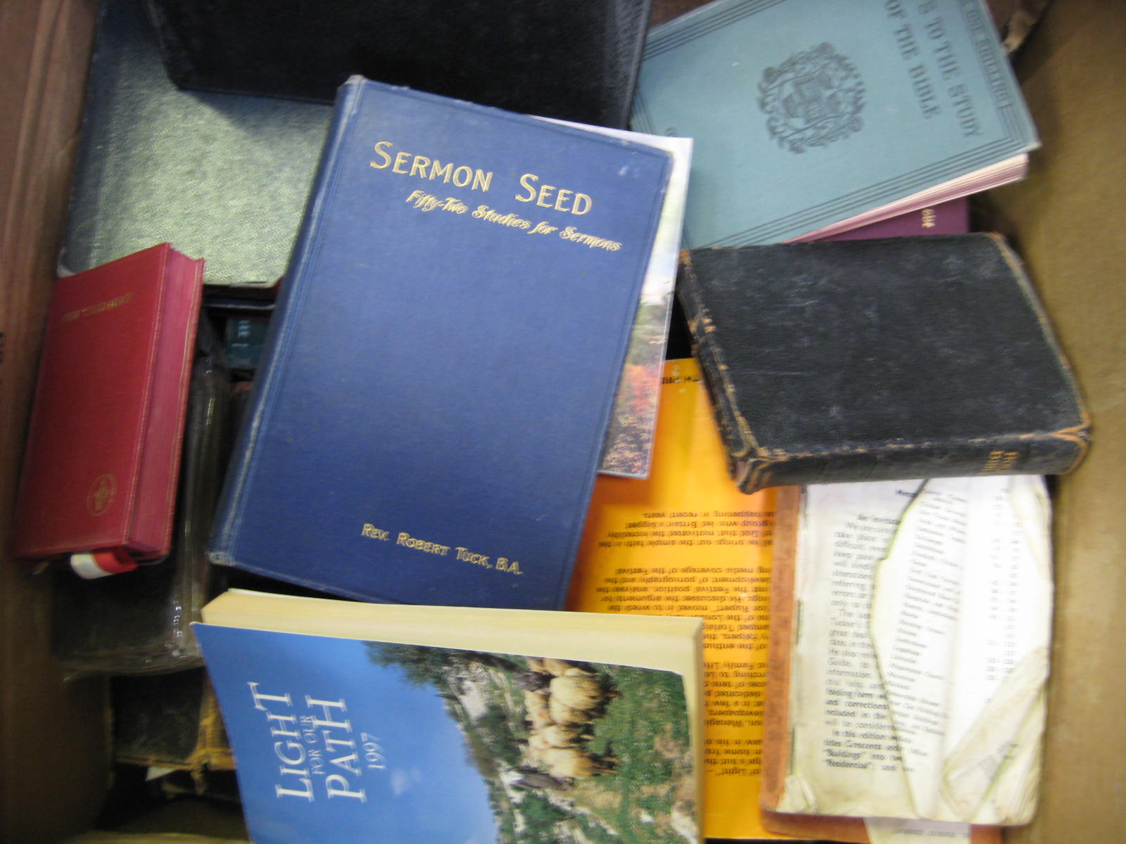 A box of mainly religious books