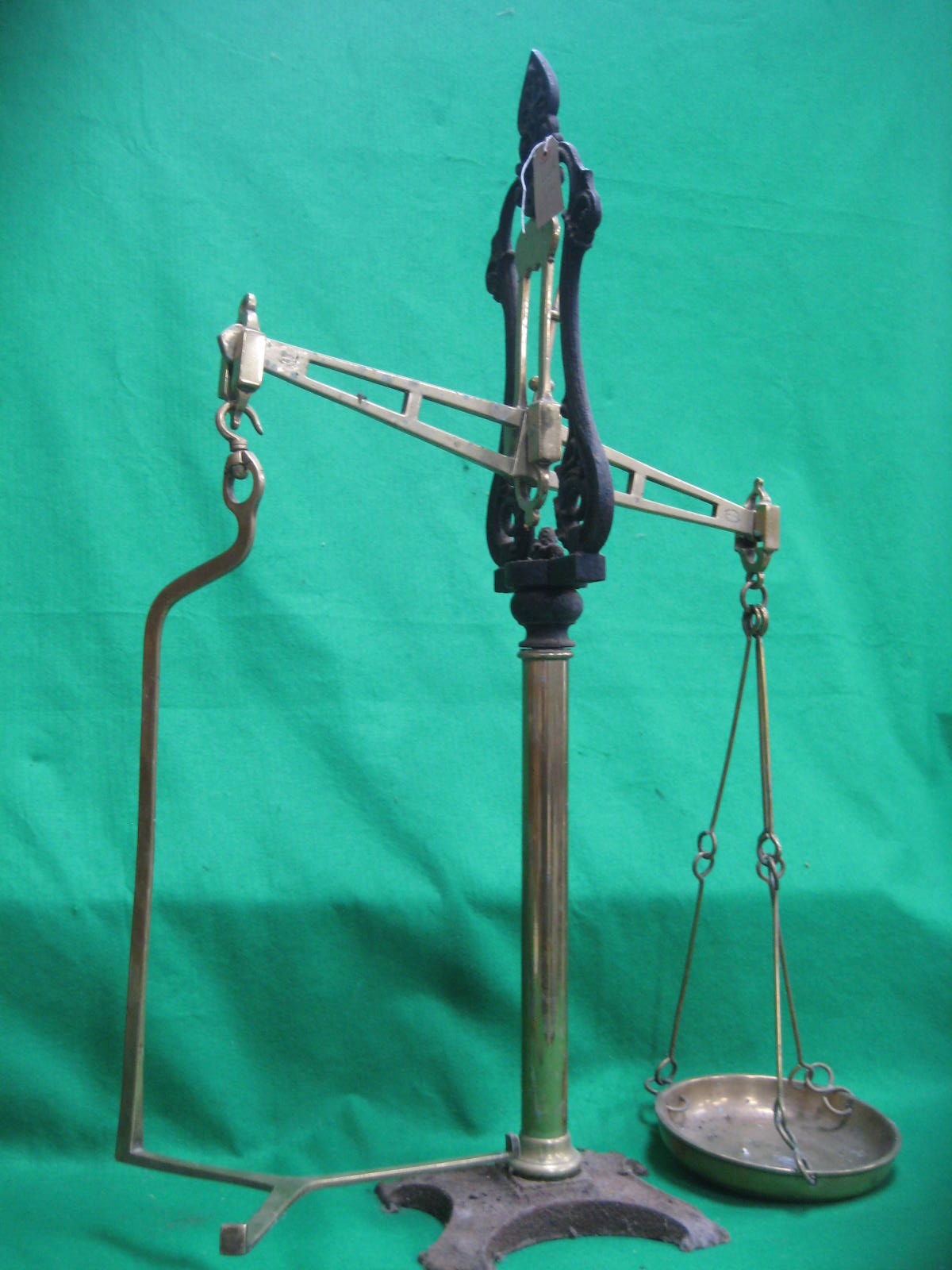 A large set of iron and brass W and T Avery, Birmingham weighing scales