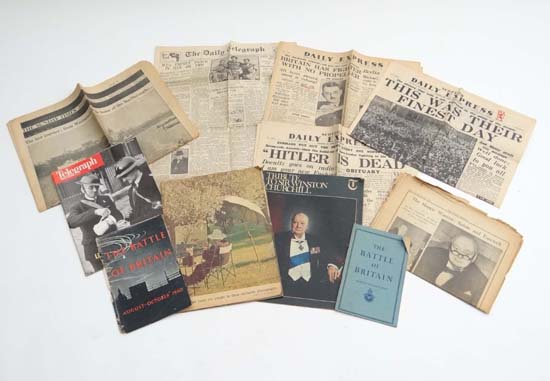 WWII memorabilia : A quantity of Second World War memorabilia, to include a V-E Day copy of the