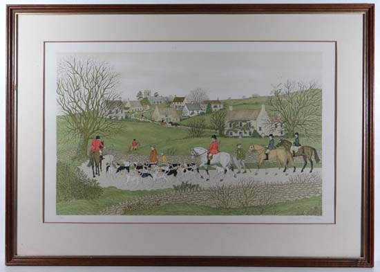 Vincent Haddelsey (1929/34-2010) Limited edition coloured print 11/200 Going to the Meet Signed