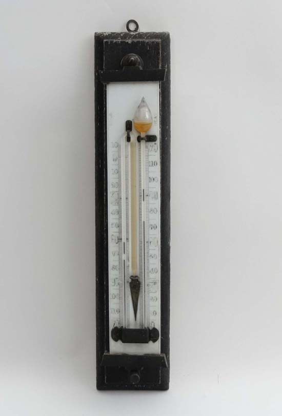 19thC Six`s Thermometer : A very unusual High Quality Victorian Minimum and Maximum Thermometer on a
