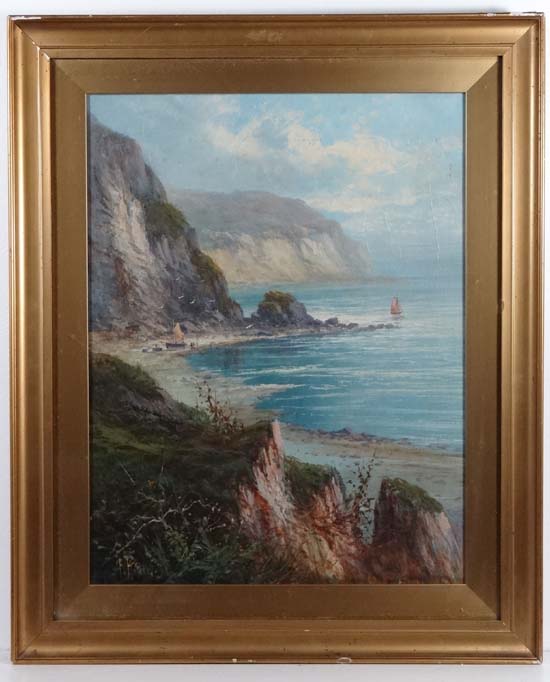 Frank Hyder (1861 1933) Oil on canvas Cornish coastal view Signed lower left 17 1/2" x 13 1/2"