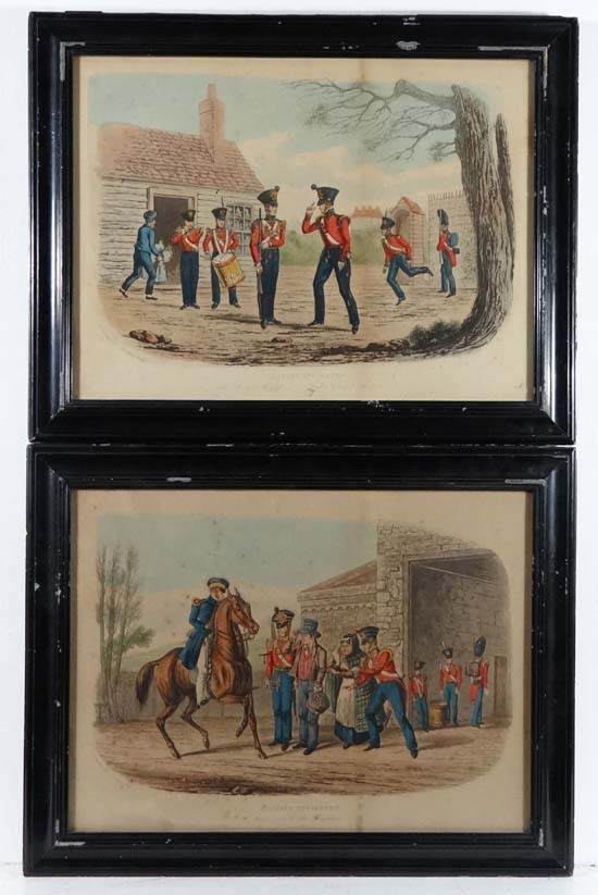 Military : A pair of handcoloured stone lithographs of the `Military Incidents` series, RG Reeve