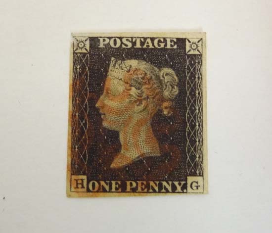 Penny Black Stamp : An 1840 1D Penny Black stamp, 3 margin.