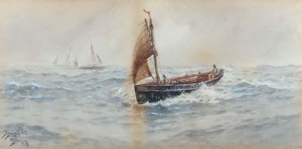 William Henry Pearson XIX -XX Marine School Watercolour with body colour " Running Fair " Signed and