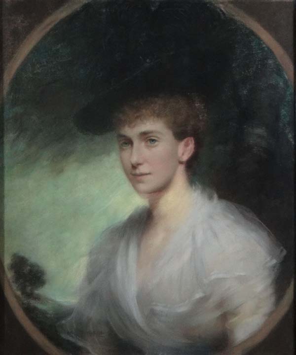 John Ernest Breun 91862-1921 Pastel oval with a square Understood to be portrait of Lady Hay-