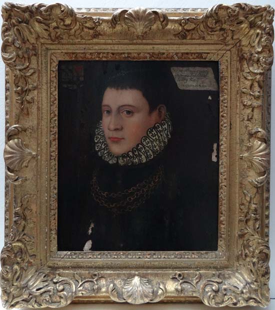 Stowe House Ducal Collection Tudor portrait circa 1513 Oil on adzed oak panel ` Sir John Bruges (