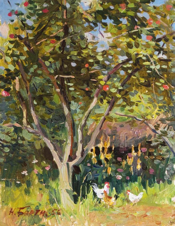 Nikolai Feodorovitch Bortnikov (1916-1989), Russian School Oil on canvas ` Little Garden ` dated