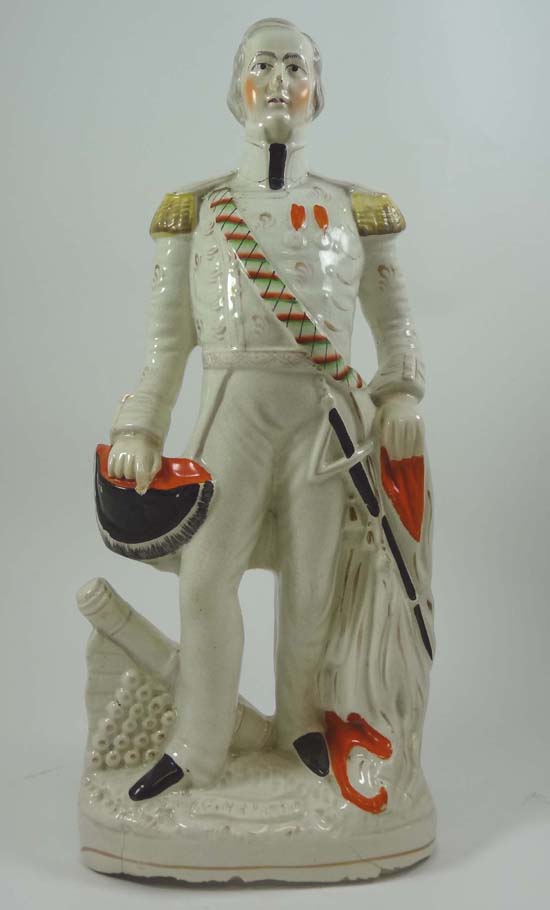 A Victorian Staffordshire Crimean military figure depicting Sir Charles Napier standing before a