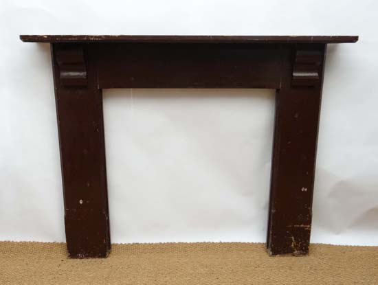 A Victorian painted pine fire surround 5 1/2" wide x 45 1/2" high