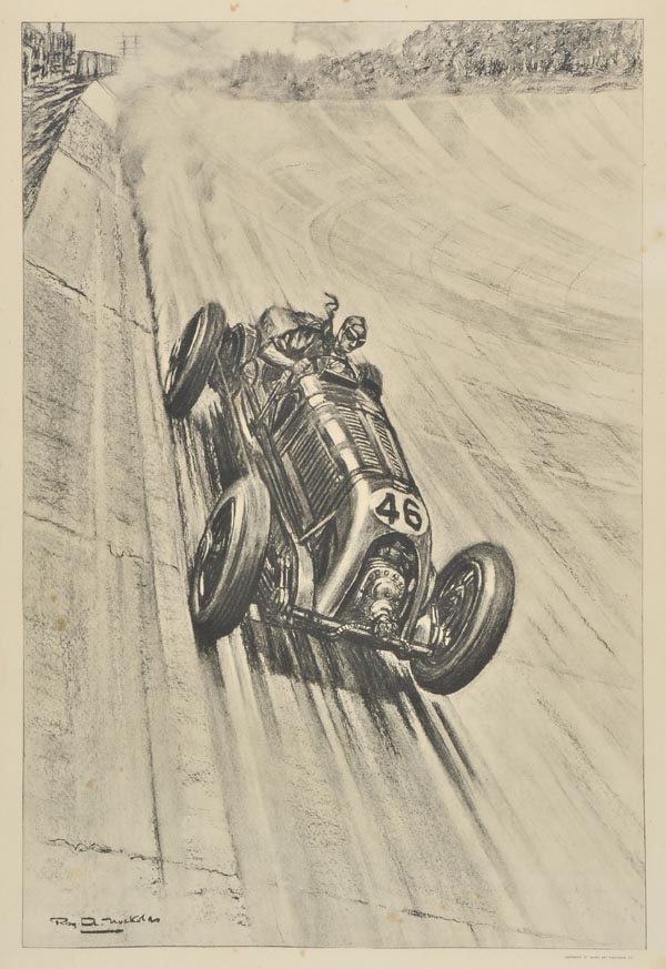 * Nockolds (Roy, after). A group of four matching pre-war motor-racing lithograph prints, c.