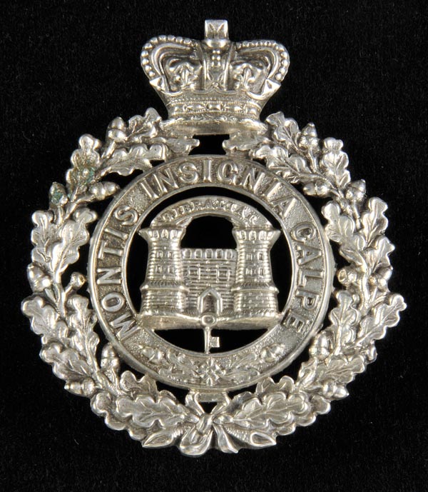 * Pagri Badge. The Suffolk Regiment Victorian Officers silver plated Pagri badge, c.1890 (1)
