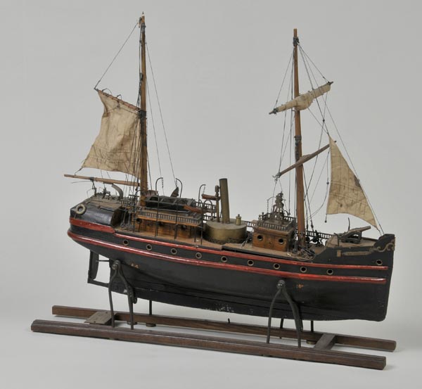 * Congo River Gunboat. A rare steam powered model of ‘Le Siaram’ c.1880, finely detailed with