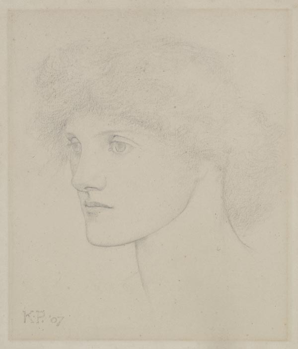 *Parsons (Karl, 1884-1934). Head of a young woman, 1907, pencil on paper, showing the head of a