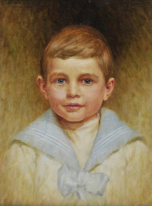 *Brooke (John William, 1853-1919). Pair of portraits of brothers, oil on canvas, one showing