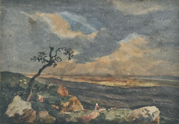 *Reynolds (Samuel William, 1773-1835). A collection of three small landscapes, together three pen,