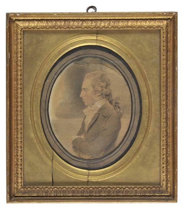 *Downman (John, 1750-1824). Portrait of Edward Morgan (1759-)in profile, aged 25, 1784,