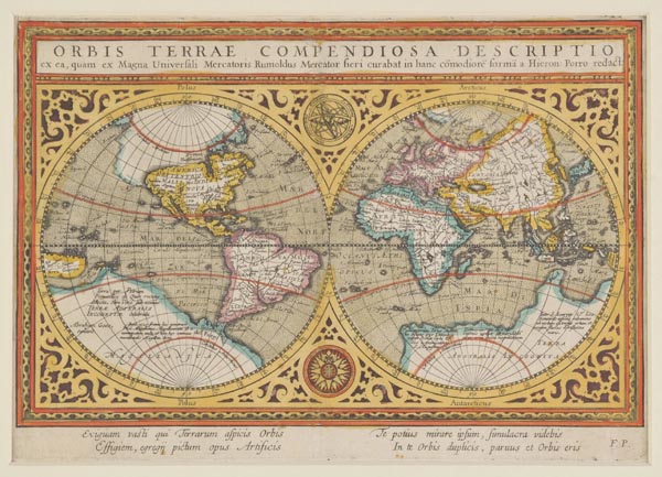 World. Magini (Giovanni Antonio), Orbis Terrae Compendiosa Descriptio.....ex Rumoldus Mercator.....,