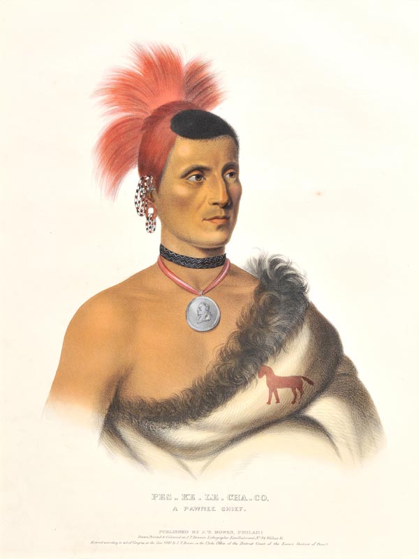 * North American Indian. Pes-Ke-Le Cha-Go, A Pawnee Chief, pub. J.T.Bowen, Philadelphia, 1841,