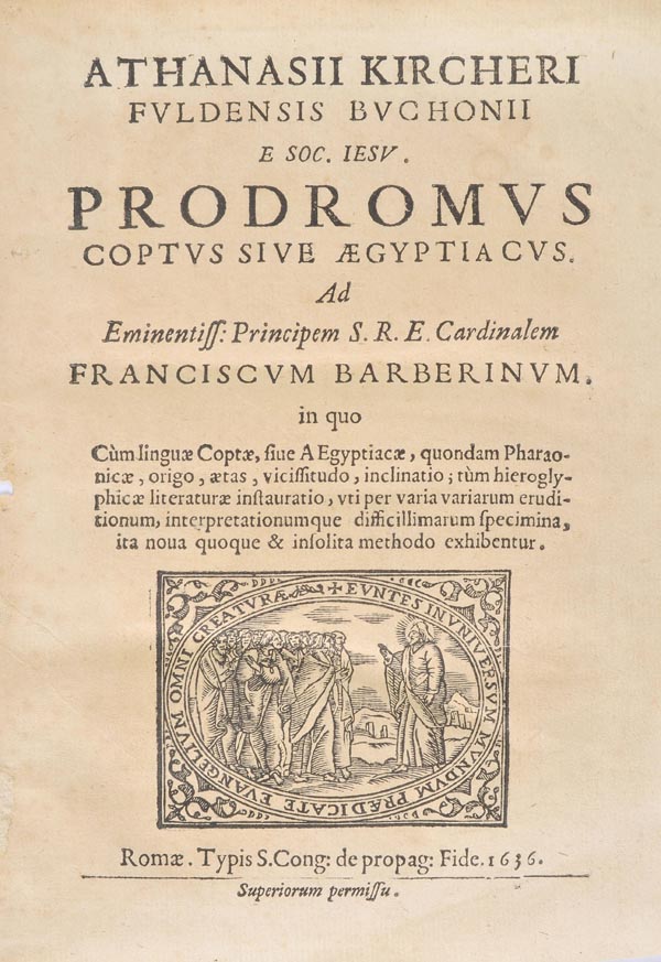 Kircher (Athanasius). Prodromus Coptus sive Aegyptiacus, pub. Rome, 1636, title with lower blank
