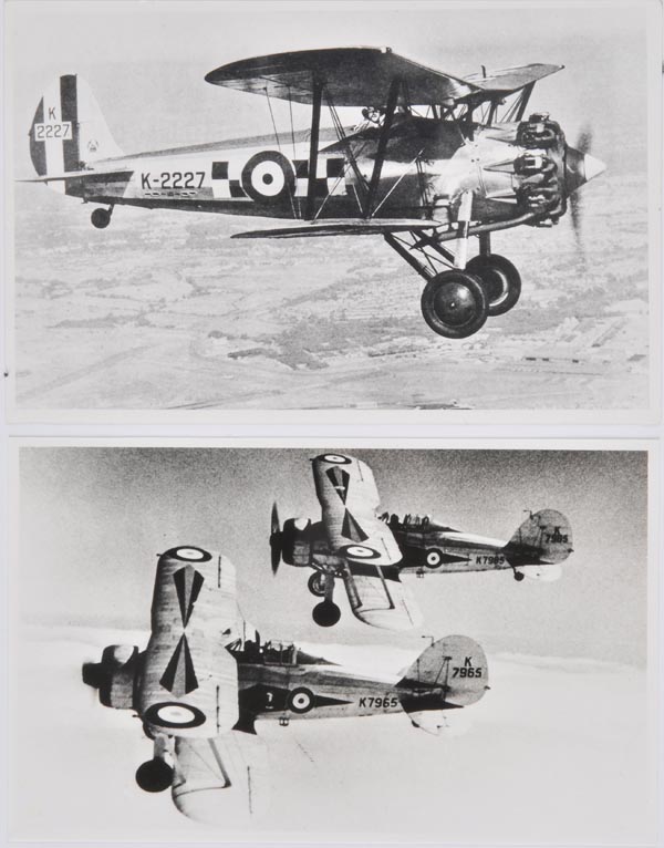 *Gloster `Gladiator`. A collection of post-card size photographs of this last of the British biplane