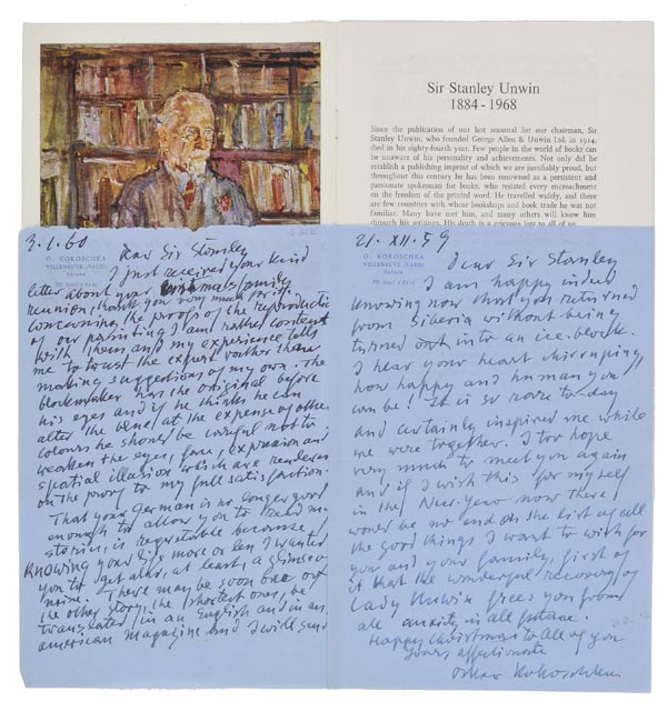 Kokoschka (Oskar, 1886-1980). Oskar Kokoschka, The Work of the Painter, by Hans Maria Wingler, 1st