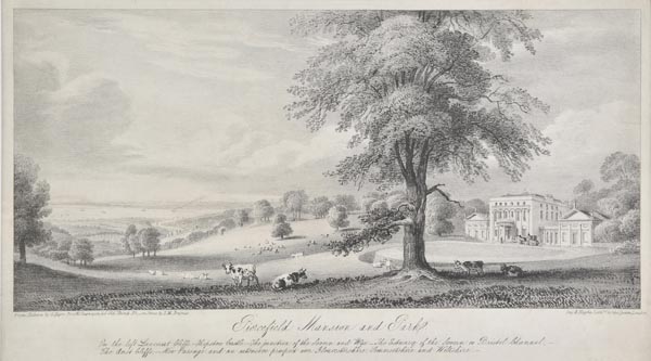 * Baynes (Thomas Mann, 1794-1854). Piercefield Mansion and Park, Chepstow, lithograph after G.