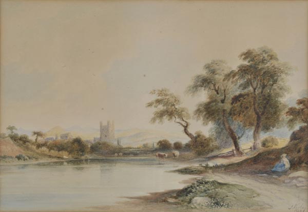 * Varley (John, 1778-1842). View of Eton College Chapel, 1839, watercolour, showing a view of the