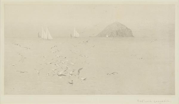 * Langmaid (Rowland, 1897-1956). Ailsa Craig, together a pair of drypoint etched views of Ailsa