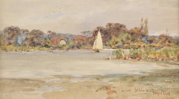 * Ball (Wilfrid Williams, 1853-1917). Near Christchurch, watercolour, signed and titled, 10 x