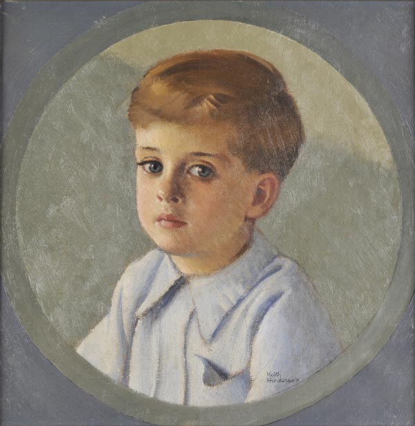 * Henderson (Keith, 1883-1982). Boy in a Blue Shirt, c. 1947, oil on board, signed, head and