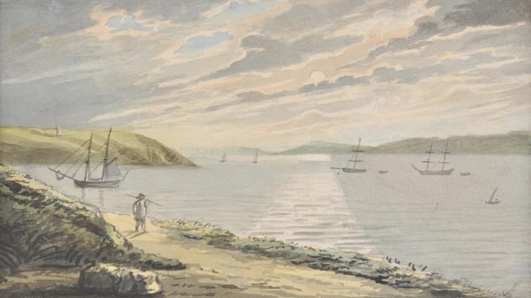 * Nixon (John, c.1750-1818). Near Luss, Loch Lomond, watercolour and pencil, 13 x 24cm (5 x 9.