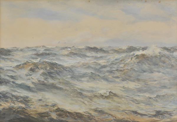 * Aitken (James, act.1880-1935). Study of Waves, watercolour with traces of bodycolour, of a