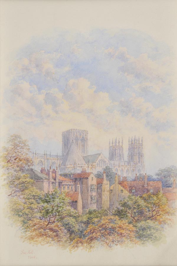 * Fall (George, c.1848-1925). York Cathedral, watercolour, signed and titled lower left, 28.5 x 19cm