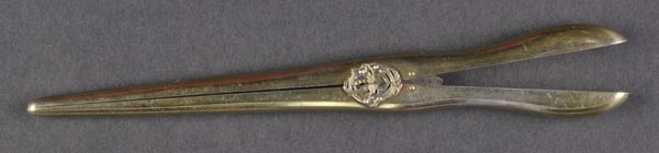 * A fine pair of Victorian all silver-gilt glove stretchers, plain with monogram in relief, 22cm