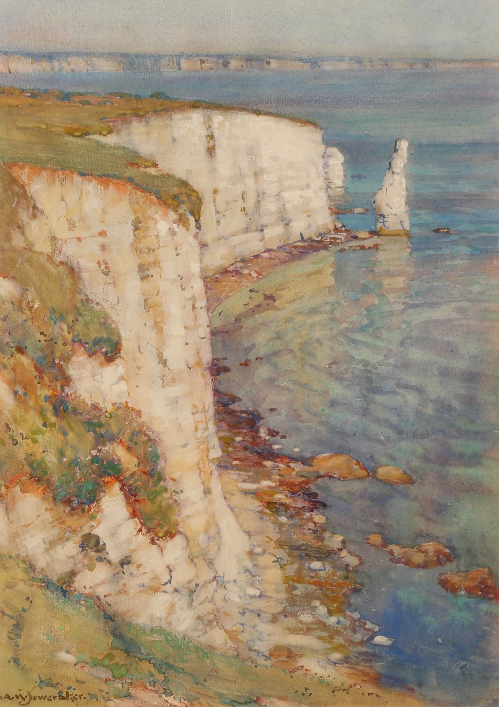 A. MOULTON FOWERAKER (1873-1942) `Old Harry Rock`, signed lower left, watercolour, 13.75" x 9.5"