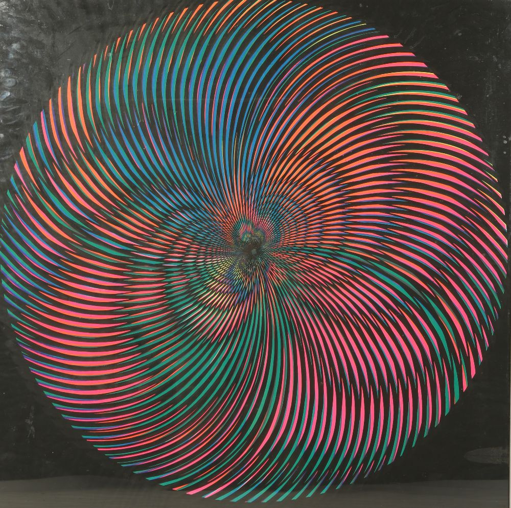 20TH CENTURY SCHOOL Fluorescent spirograph, screen print, 34.5" x 34.5"