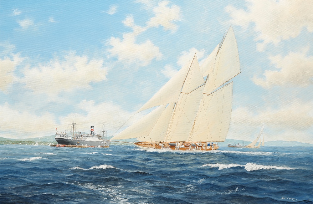 JOHN J. HOLMES, 20th century Westward passing Inanda, signed lower right, oil on canvas, 24" x 36"