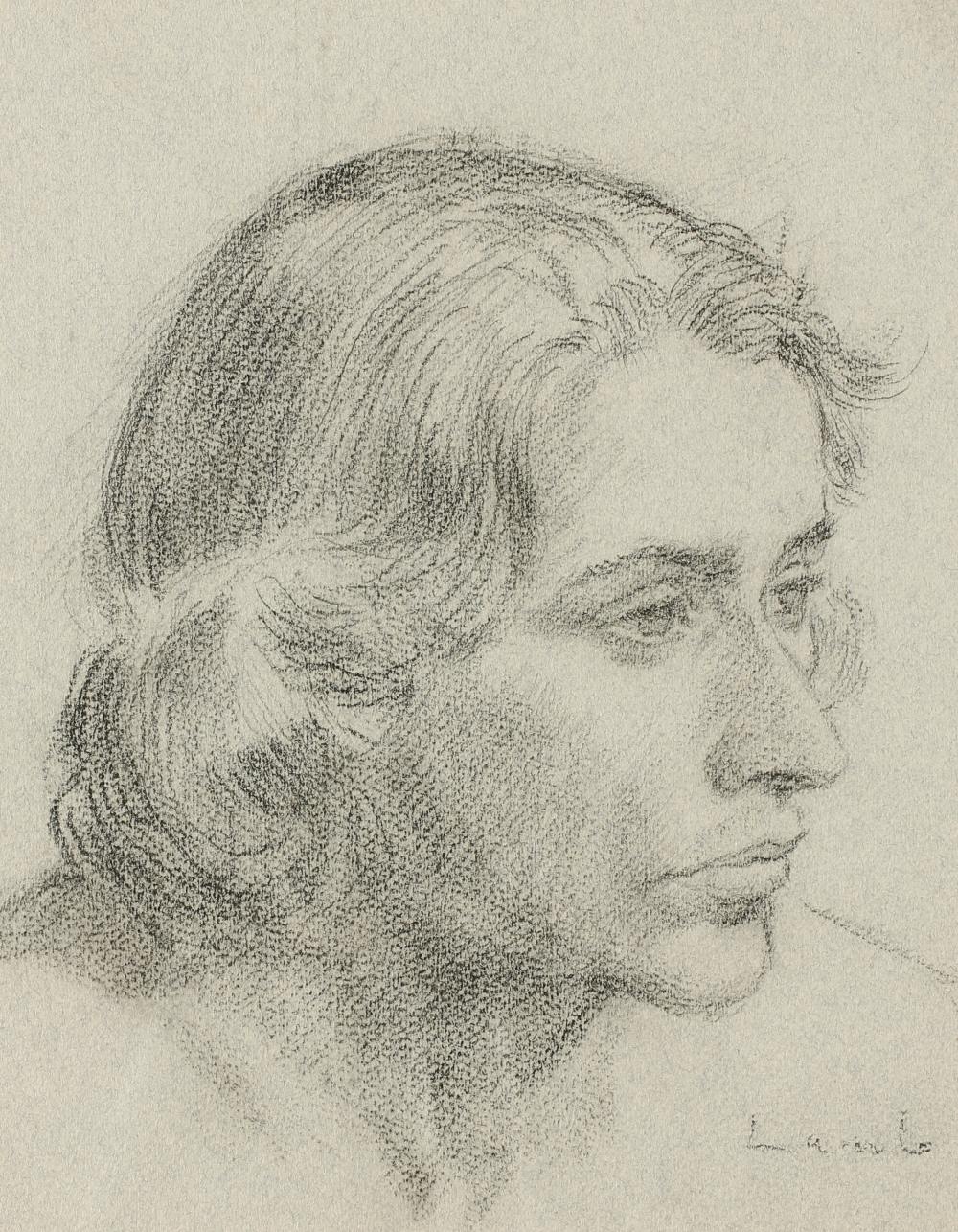 HENRY LAMB (1883-1960) A portrait of a woman, signed lower right, pencil sketch, 8.75" x 7". See