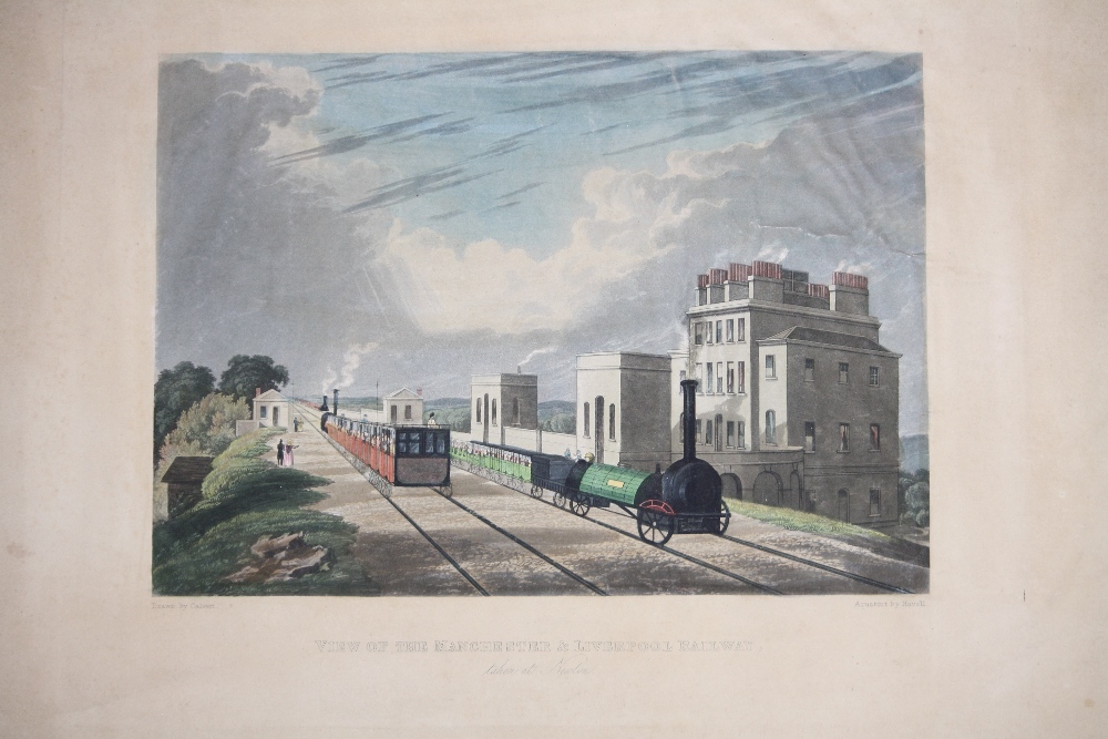 AFTER HENRY CALVERT (1798-1869) "View of the Manchester and Liverpool Railway taken at Newton", hand