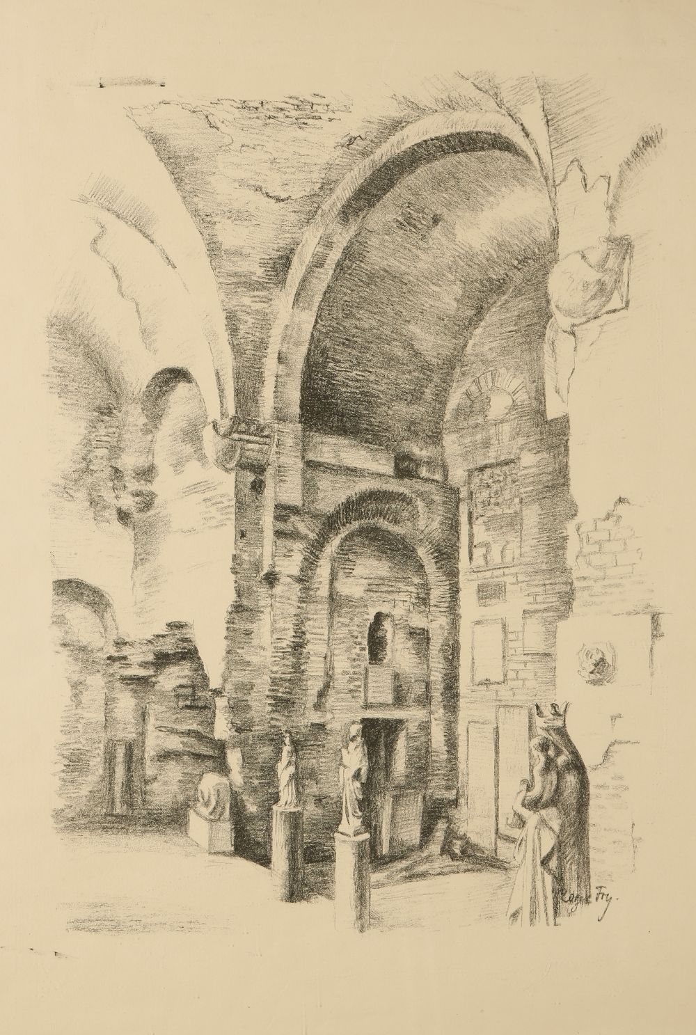 AFTER ROGER FRY (1866-1934) "The South Transept of the Abbey Church of Cluny" or "Roman Temple",