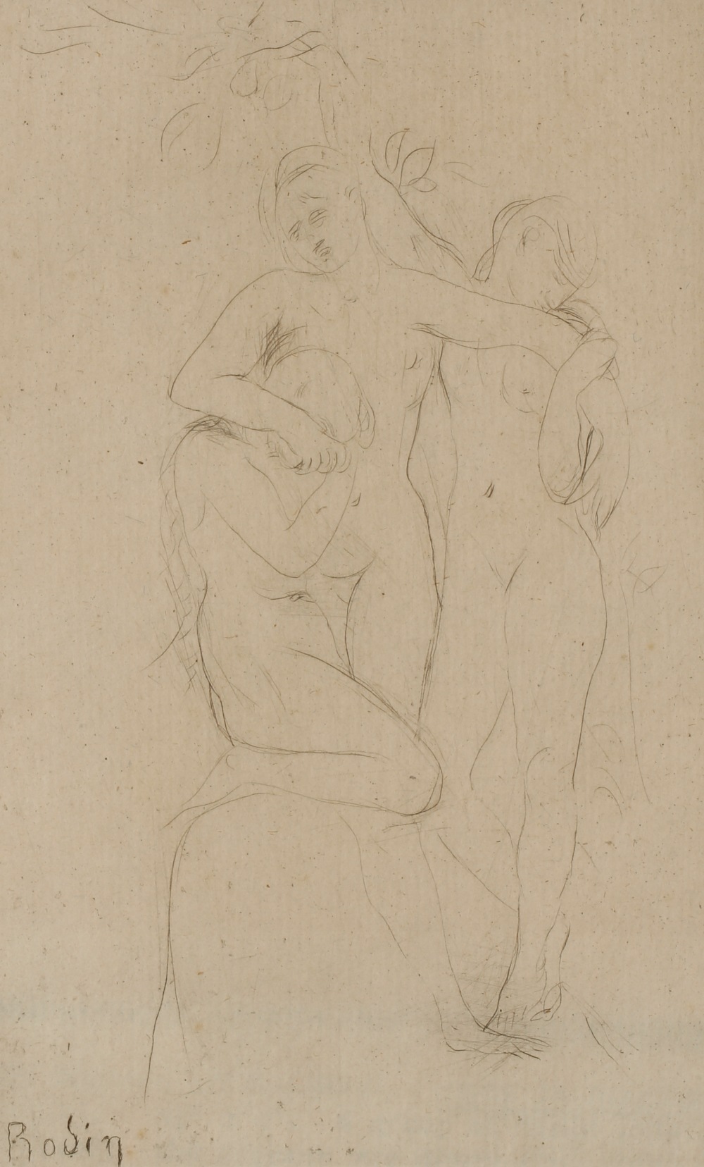 AUGUSTE RODIN (1840-1917) "Souls in Purgatory", 1893, printed signature within the image, dry