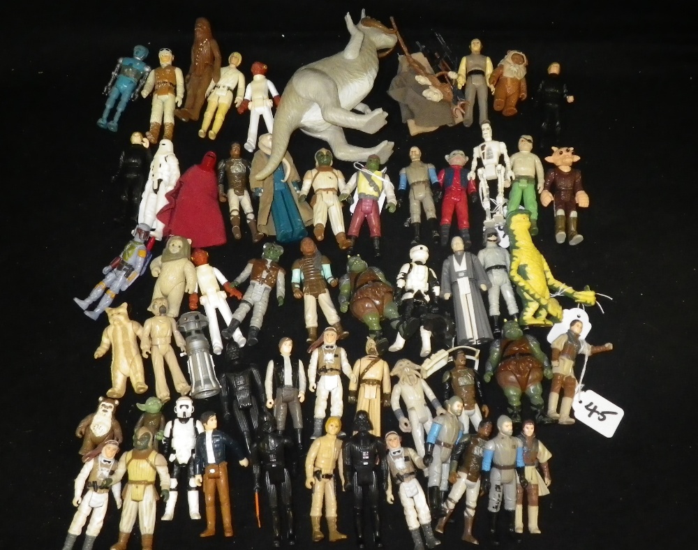 A large collection of Star Wars figures including Ackbar, Anakin Skywalker and many others