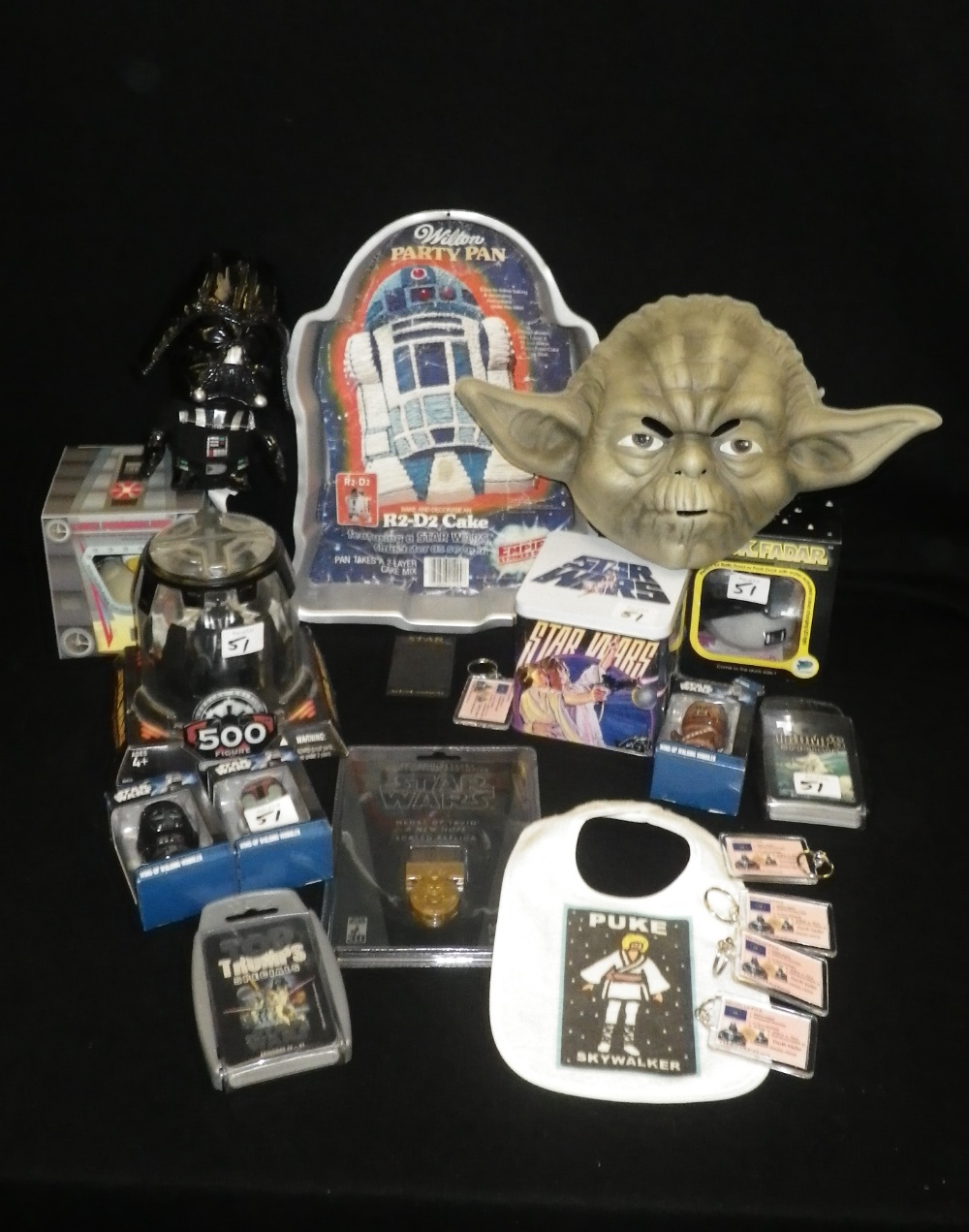 A quantity of modern Star Wars novelty items including Walking Wobbler figures, a 500th figure `